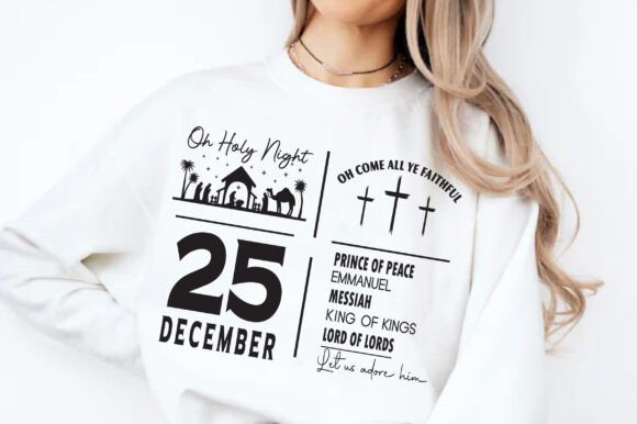 Christian Christmas Sweatshirt Svg: Festive Graphics for T-Shirt Designs