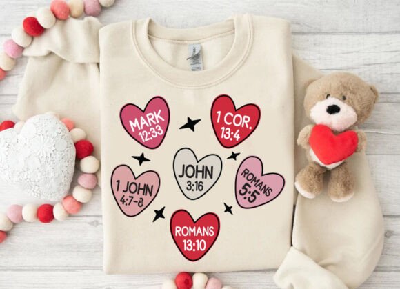 Christian Valentine SVG PNG Elevates T-Shirt Designs with Sacred Romance