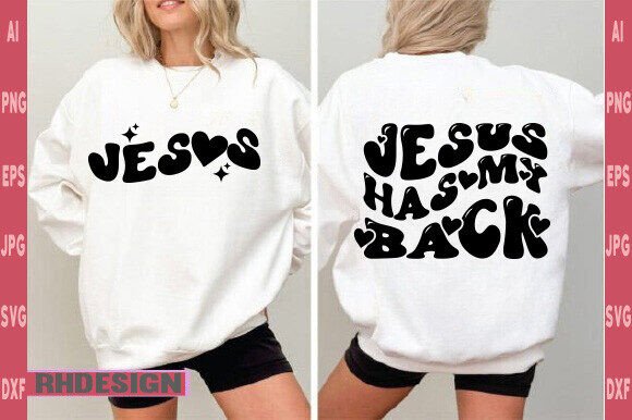 Jesus Has My Back SVG PNG Retro Design for T-Shirt Graphics