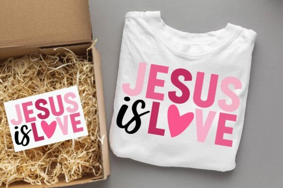Jesus is Love SVG PNG T-Shirt Design – A Visual Asset for Faith-Based Branding