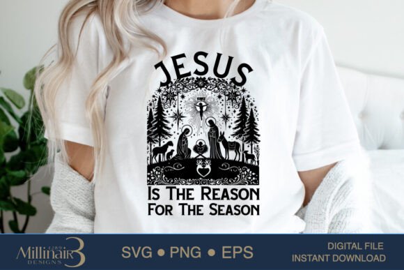 Jesus is the Reason for the Season Sweat – A Festive Graphic for T-Shirt Designs & Holiday Crafting